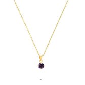 Twice As Nice Halsketting in 18kt verguld zilver, paars zirkonia, 5 mm  35 cm+5 cm