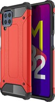 Samsung Galaxy M32 Hoesje - Mobigear - Outdoor Serie - Hard Kunststof Backcover - Rood - Hoesje Geschikt Voor Samsung Galaxy M32