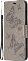 Samsung Galaxy M32 Hoesje - Mobigear - Butterfly Serie - Kunstlederen Bookcase - Grijs - Hoesje Geschikt Voor Samsung Galaxy M32