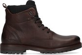 Manfield - Heren - Donkerbruine veterboots - Maat 41