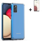 Samsung Galaxy A03s Hoesje - Samsung Galaxy A03s Screenprotector - Samsung A03s Hoesje Transparant Siliconen Case + Screenprotector