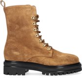 Wysh Monica Veterboots - Laarzen Met Veters - Meisjes - Cognac - Maat 37