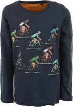 Stones and Bones t-shirt jongens - blauw - Le tour - maat 128