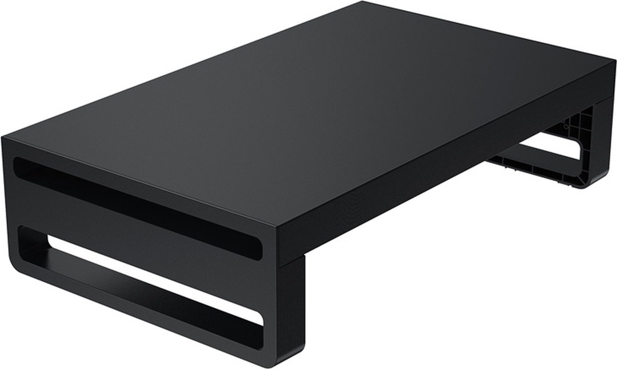 Case2go - Monitor Standaard - Laptop Standaard - Ergonomische design - Monitor Verhoger - Aluminium - 36,5 x 22 x 9 CM - Zwart
