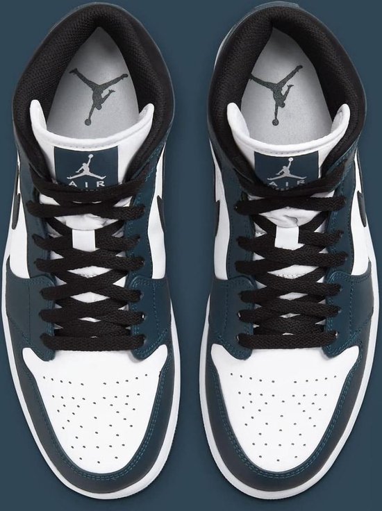 Nike Air Jordan 1 Mid (GS), Amory Navy/White/-Black, Mid teal, 554725 411,  EUR 38.5 | bol.com