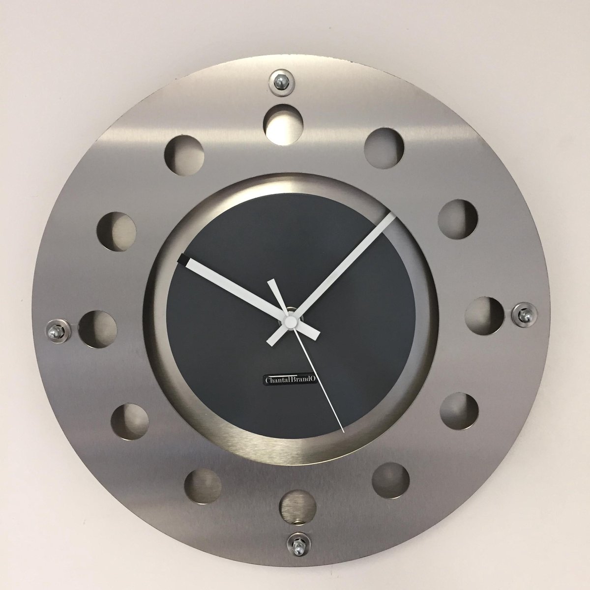 WANDKLOK MECANICA SMALL INNER CIRCLE GREY WHITE WHITE MODERN DUTCH DESIGN HANDGEMAAKT 40 cm