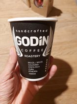 GODINCOFFEE zwarte enkelwandige (320g/m² + 18PE) kartonnen koffiebeker / drinkbeker 320ml 12oz ( 250 stuks ) zonder  deksel
