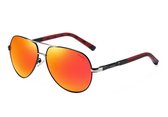 Falkann Pilot Gepolariseerde Zonnebril Set Heren Large (63 mm) - Piloot - Pilotenbril – Oranje Zwart