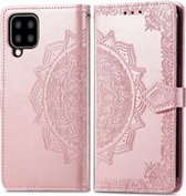 Bloem mandala roze agenda book case hoesje Samsung Galaxy A22 4G
