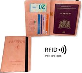 ''OP=OP'' Luxe Paspoorthouder Suède / Leer - Roze - Paspoorthoesje - Reisportemonnee - Bescherm Cover - Portemonnee - Pashouder