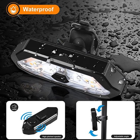 GoShops FY-1820 - Richtingaanwijzer Fiets - Knipperlichting - Fietsverlichting - LED - USB oplaadbaar - Waterbestendig - Afstandsbediening - Draadloos - Verstelbaar - Achterlicht Fiets — afbeelding 3