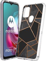 iMoshion Hoesje Geschikt voor Motorola Moto G30 / Moto G20 / Moto G10 Power / Moto G10 Hoesje Siliconen - iMoshion Design hoesje - Zwart / Meerkleurig / Goud / Black Graphic