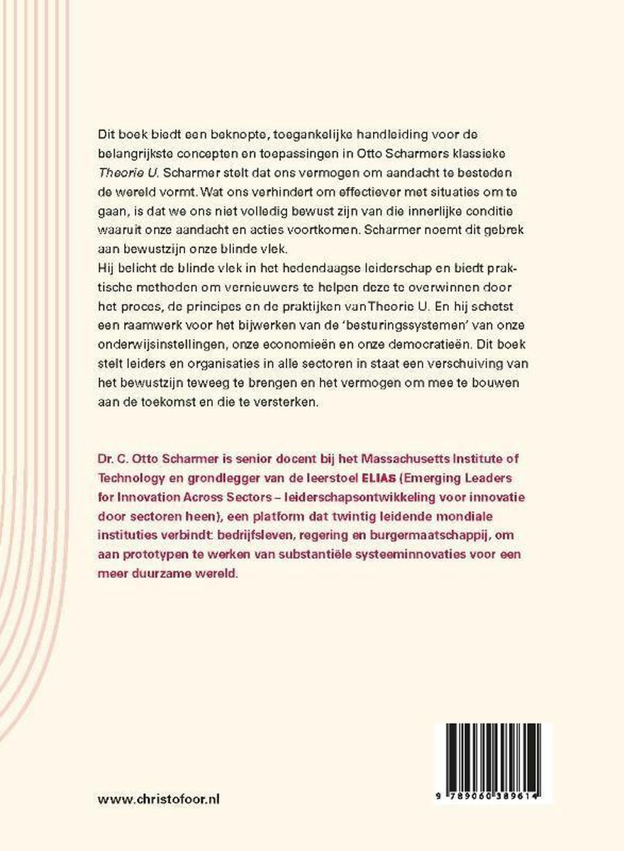 De essentie van Theorie U - back cover