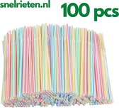 Buigbare plastic wegwerp rietjes | 100 stuks |Disco|