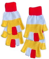 2 paar Oeteldonk vingerloze handschoenen | Carnaval Den Bosch | 11 November | rood wit geel | One size