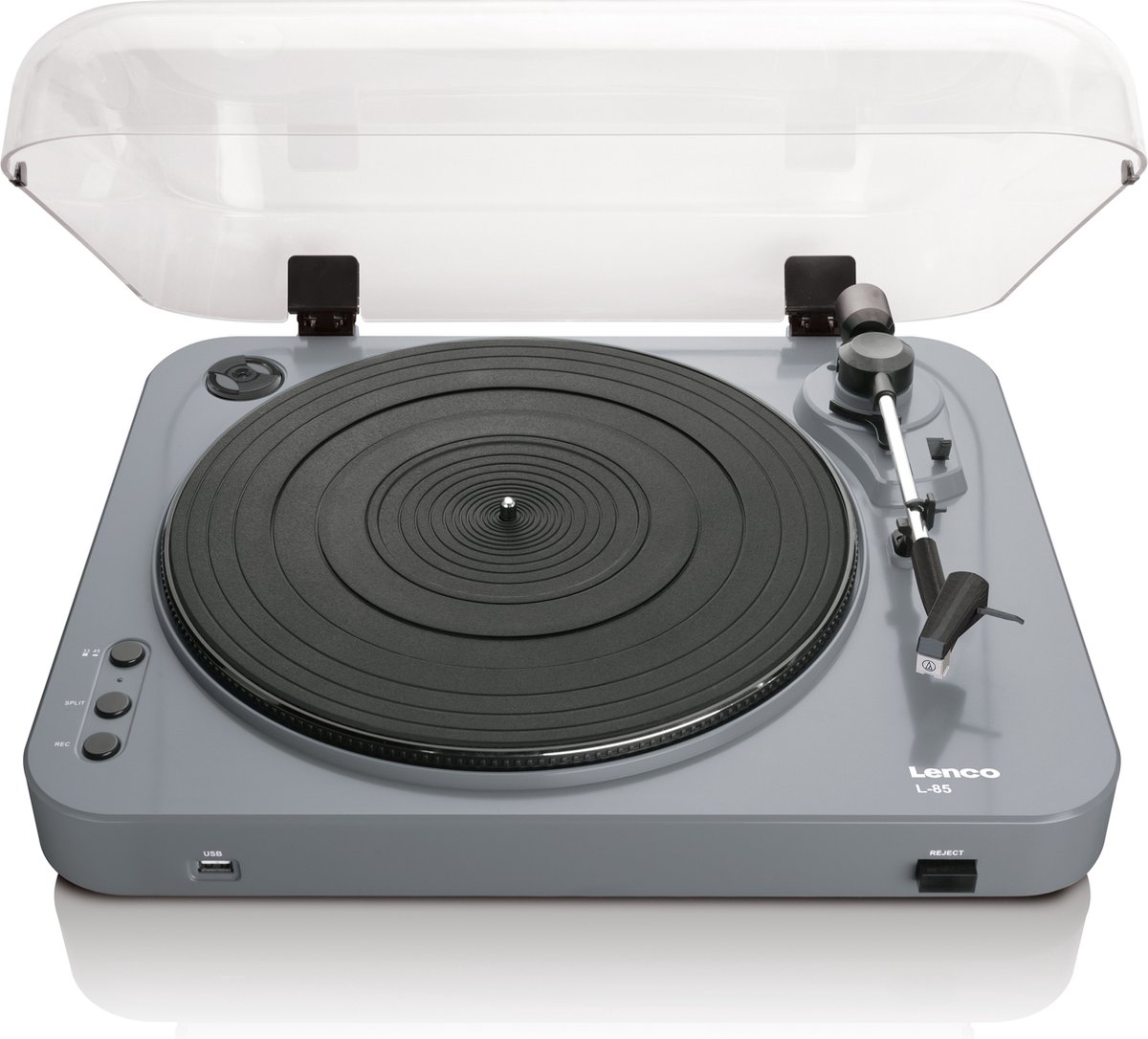 Lenco L-85 Grey - Platenspeler met USB - Stereo - Stofkap - Grijs