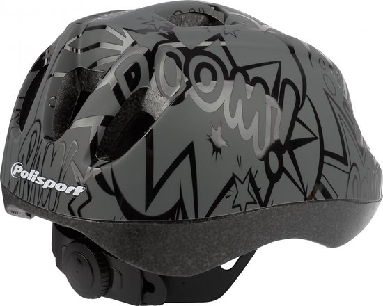 Polisport Kinderhelm - XS (46-53 cm) - Grijs/Zwart - 10 Koelopeningen - Wasbare Vulling - Veiligheidsnorm EN1078 van Polisport — afbeelding 3