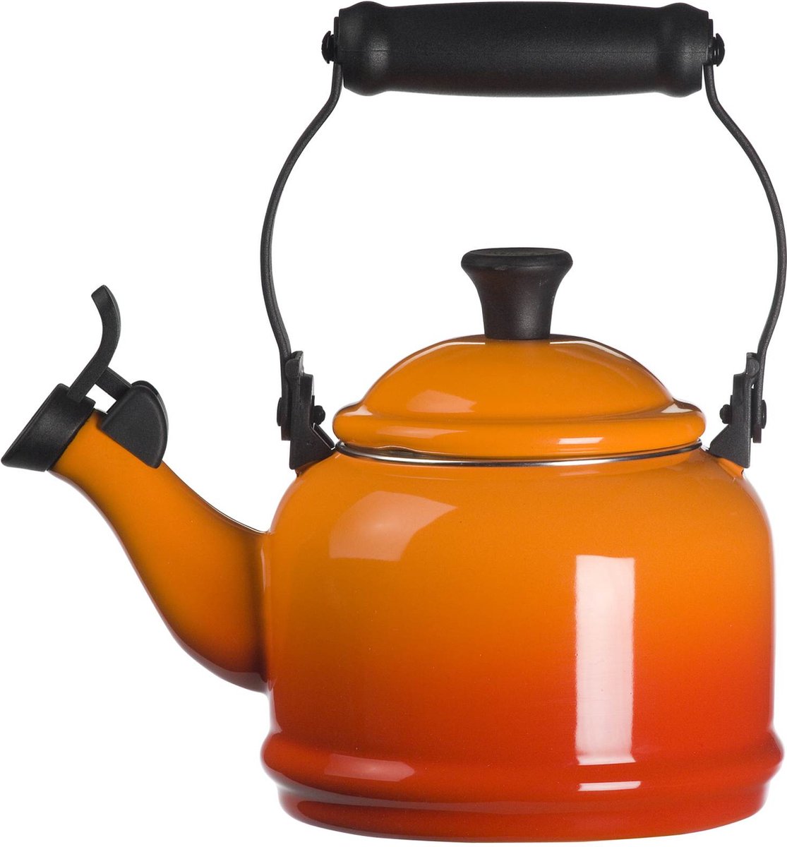Bol.com Le Creuset Fluitketel Demi - Oranjerood - 1.1 liter - inductie geschikt - aanbieding