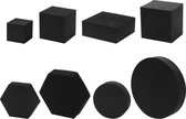 8 in 1 verschillende maten geometrische kubus effen kleur fotografie foto achtergrond tafel schieten schuim rekwisieten (zwart)