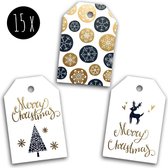 15x Cadeaulabels Kerst / Labels Kerstcadeau / Kerstlabels | Merry Christmas | Shiny