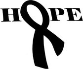GoedeDoelen.Shop | Auto Sticker Hope Ribbon Zwart | Scootersticker | Laptopsticker | Cancer Awareness | Pink Ribbon | Borstkanker | Weerbestendig