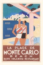 Vintage Journal Monte Carlo Beach Travel Poster
