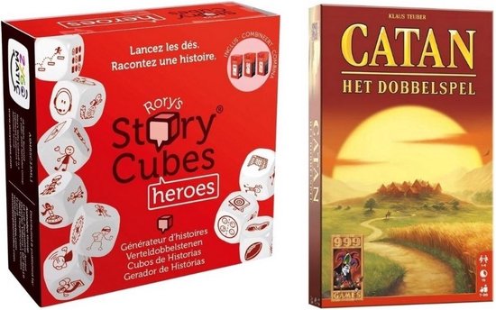 Afbeelding van het spel Spellenbundel - Dobbelspel - 2 Stuks - Rory's Story Cubes Heroes & Catan