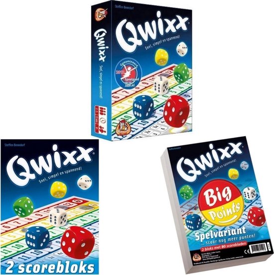 Afbeelding van het spel Spellenbundel - 3 stuks - Dobbelspel - Qwixx & 2 extra scoreblocks & Qwixx Big Points