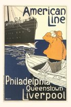 Pocket Sized - Found Image Press Journals- Vintage Journal American Ocean Liner Travel Poster