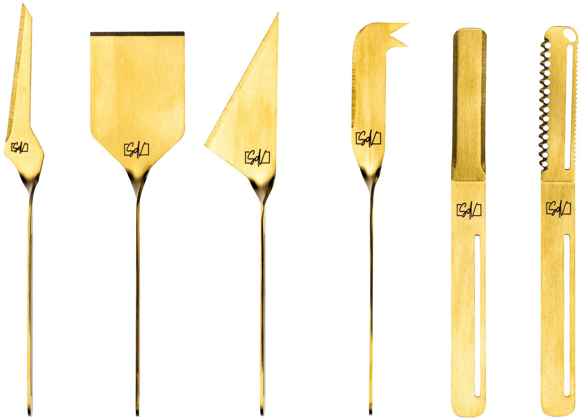 Style de Vie kaasmessenset 6-delig, goud