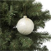 Oneiro's luxe kerstbal TENGO Wit – ø80 mm - PER 1 STUK antraciet - grijs - zwart - kerstbal - luxe verpakking – kerstcollectie – kerstdecoratie – kerstboomhanger – kerstversiering - goud