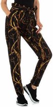 Fashion Design heerlijke print broek zwart M/L