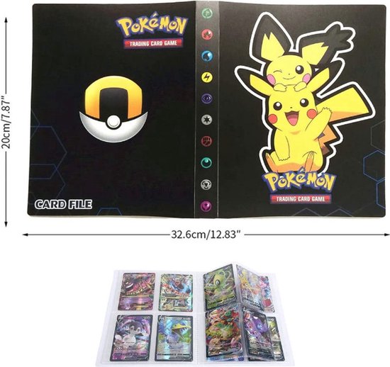 Thumbnail van een extra afbeelding van het spel A.A.S Pokémon Verzamelmap Pikachu & Pichu  -Pokémon Kaarten Album Voor 240 kaarten- A5 formaat