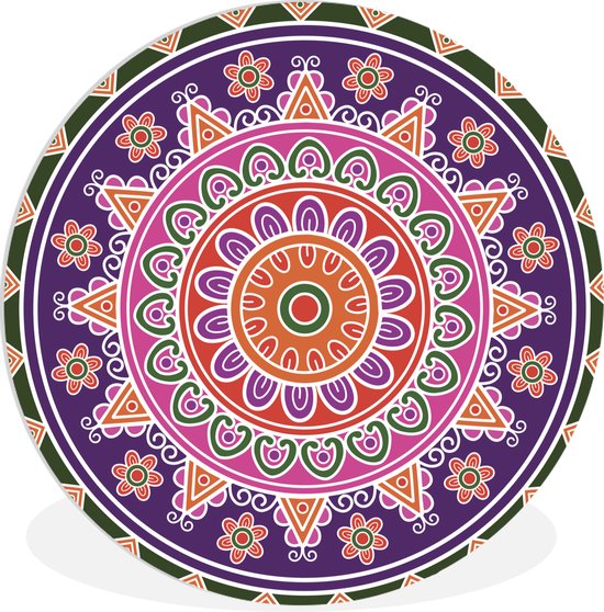 Mandala assiette en plastique cercle mural design à l'ancienne