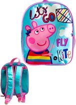 Peppa Pig rugtas - 30 x 25 cm. - Peppa Big Let's go fly a kite rugzak - blauw / roze