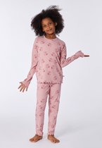 Woody pyjama meisjes - roze met wasbeer all-over print - wasbeer - 212-1-WPC-R/956 - maat 140