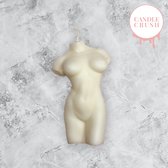 Reckless Rachel body candle 16cm (glitter inhoud!) - lichaam kaars - torso vrouw - ivoor