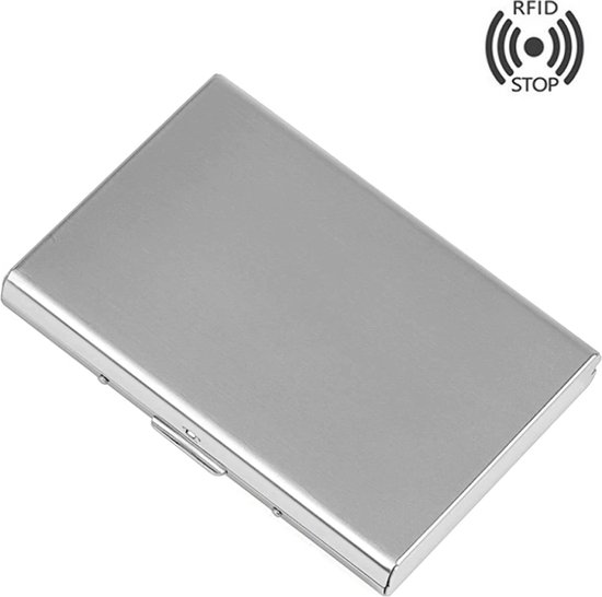 Creditcardhouder - Pasjeshouder - RFID bescherming - Rvs Metal Case Box - portemonnee - zilver - SBVR