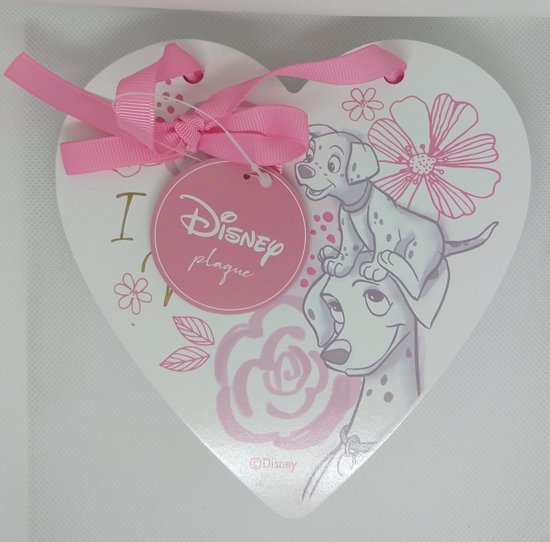 Disney - hart hanger - 101 Dalmatiërs "I LOVE YOU MUM" - 16 cm - Plaquette - Baby Gift - Baby kado - Doop - Baby shower - Kraam Cadeau van Disney — afbeelding 2