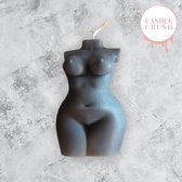 Curvy Claire body candle 9,5 cm (glitter inhoud!) - lichaam kaars - torso vrouw - grijs