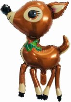 Rendier Ballon - Christmas - 65x43cm - Folie Ballon - Kerst - Rendier - Versiering - Ballonnen - Kerstversiering - Thema Feest - Helium ballon - Leeg - Kerst Decoratie