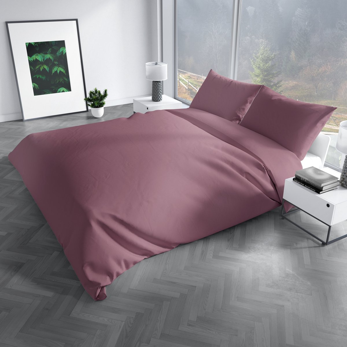 Charm & Co Effen Deco Rose - Dekbedovertrek - Lits-jumeaux - 240 x 200/220 - Deco Rose
