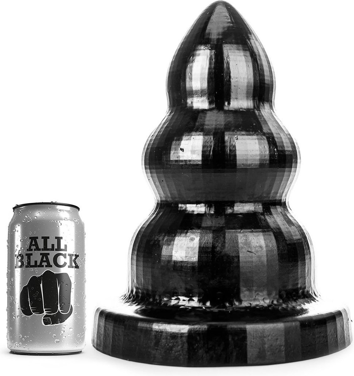 Goedkoopste All Black - Triple Pleasure Buttplug - Zwart L