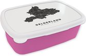 Broodtrommel Pink - Lunchbox - Brooddoos - Gueldre - Pays- Nederland - Carte - 18x12x6 cm - Enfants - Fille