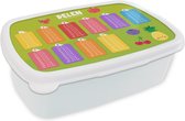 Broodtrommel Wit - Lunchbox - Brooddoos - Kinderkamer - Delen - Educatief - Meiden - Jongetjes - Kinderen - Kindje - 18x12x6 cm - Volwassenen