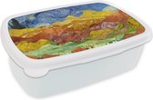 Broodtrommel Wit - Lunchbox - Brooddoos - Van Gogh - Oude Meesters - Schilderij - 18x12x6 cm - Volwassenen