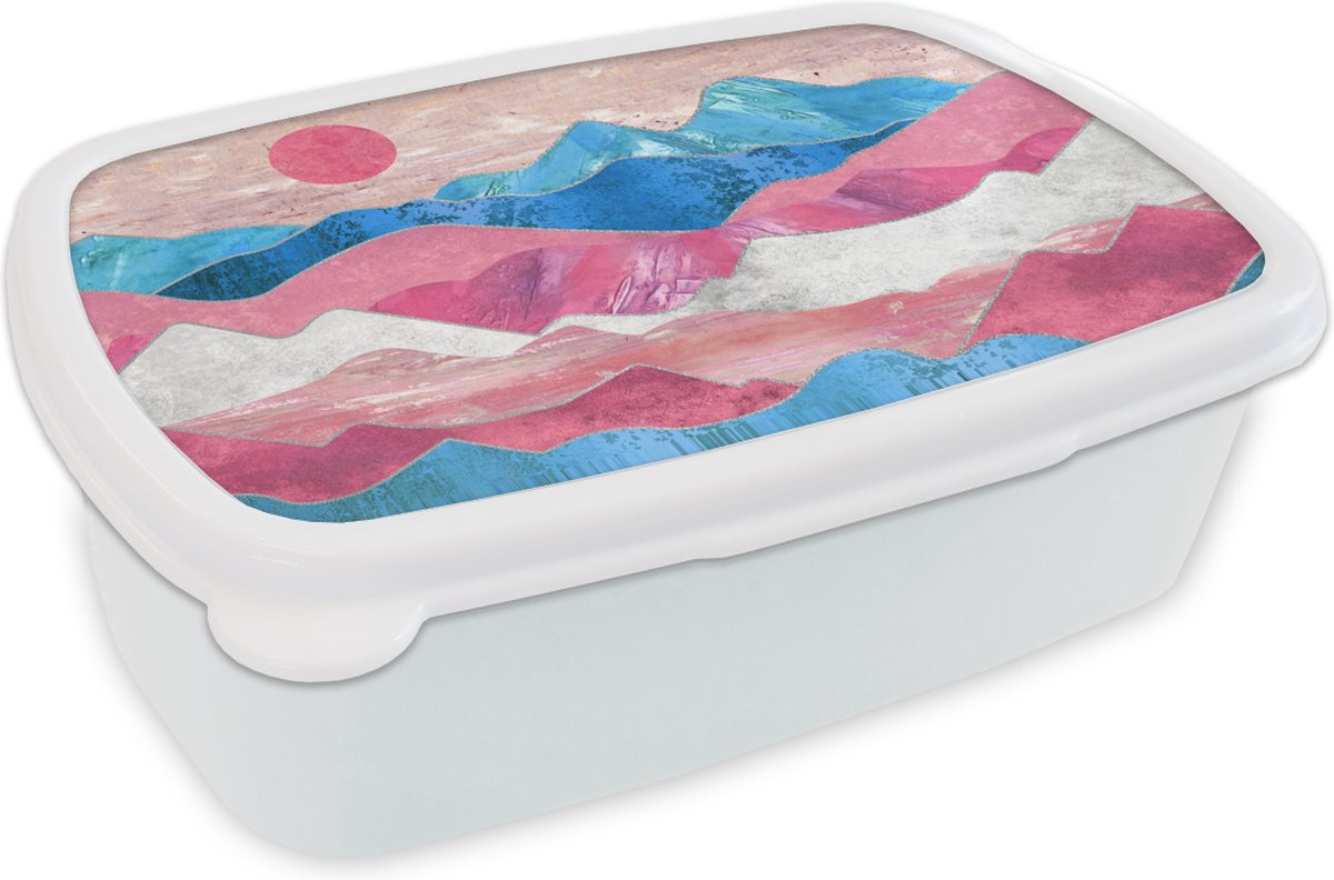 Broodtrommel Wit - Lunchbox - Brooddoos - Transgender - Pride - Marmer - 18x12x6 cm - Volwassenen