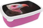 Lunch box Rose - Lunch box - Boîte à pain - Vautour - Vogel - Bec - 18x12x6 cm - Enfants - Fille