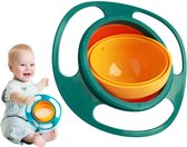Hmerch ™ Bac anti-déversement - 360 degrés - Kom Bébé - Anti-déversement - Services de table Bébé - Bol alimentaire pour enfant - Vert