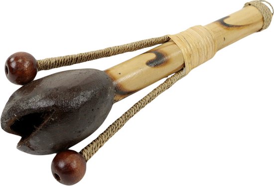 Muziekinstrument - Rattle - Bamboe - Bruin - 26x10x8 cm - Indonesie - Sarana - Fairtrade